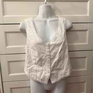 American eagle blouse white vest medium NWT